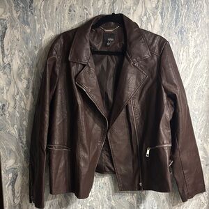 A.n.a Dark Brown faux Leather Jacket
